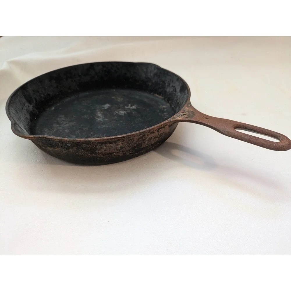 Griswold Iron Mountain 7 1032A Cast Iron Skillet Ban 2 Spout Unrestored